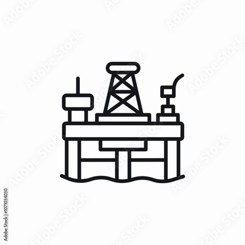 petrol platform sea icon sign vector