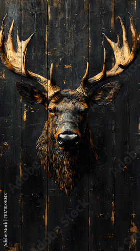 Rustic Antlered Deer Wall Decor for Lodge Style Home Design