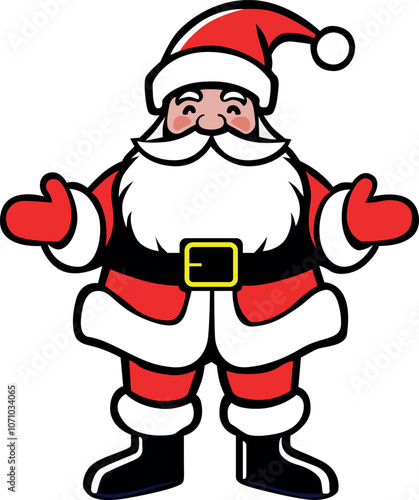 little santa claus, santa claus figure for christmas funny cartoon. cute santa claus character figure from the front illustration graphic