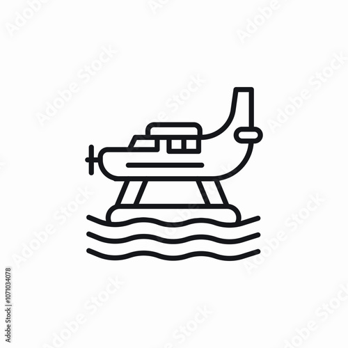 seaplane floatplane icon sign vector