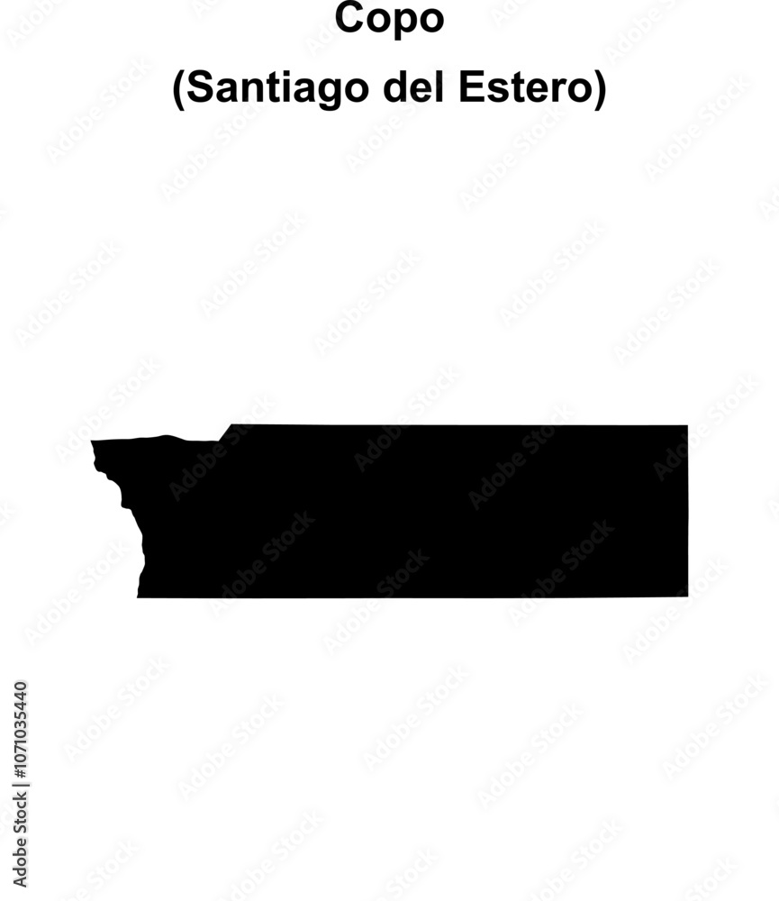 Copo department (Santiago del Estero) blank outline map