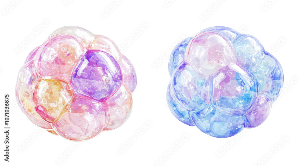 Colorful Bubble Collection on Transparent Background Generative AI Colorful Bubble Collection on Transparent Background Generative AI