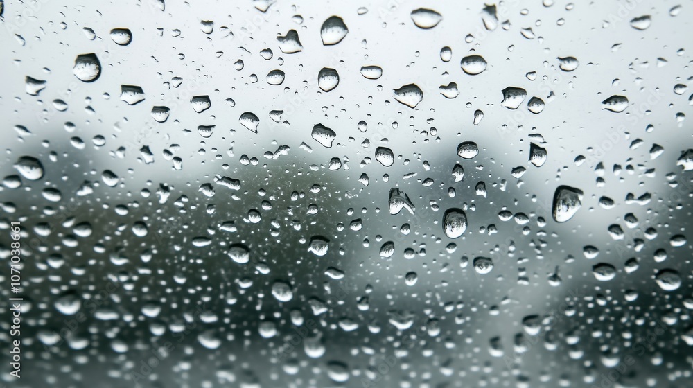 Raindrops on a glass window create a soothing, soft-focus view of nature beyond, evoking a calm, rainy day mood. Raindrops on a glass window create a soothing, soft-focus view of nature beyond, evoking a calm, rainy day mood.