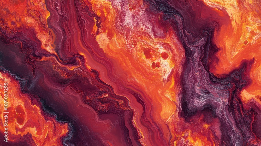 Stunning abstract artwork featuring vibrant reds and oranges swirling together in a dynamic, fiery pattern. Stunning abstract artwork featuring vibrant reds and oranges swirling together in a dynamic, fiery pattern.