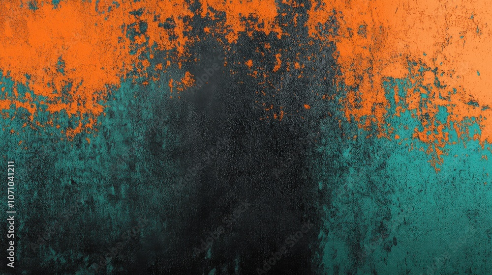 Vibrant abstract texture showcasing a blend of orange and teal tones on a dark background. Vibrant abstract texture showcasing a blend of orange and teal tones on a dark background.