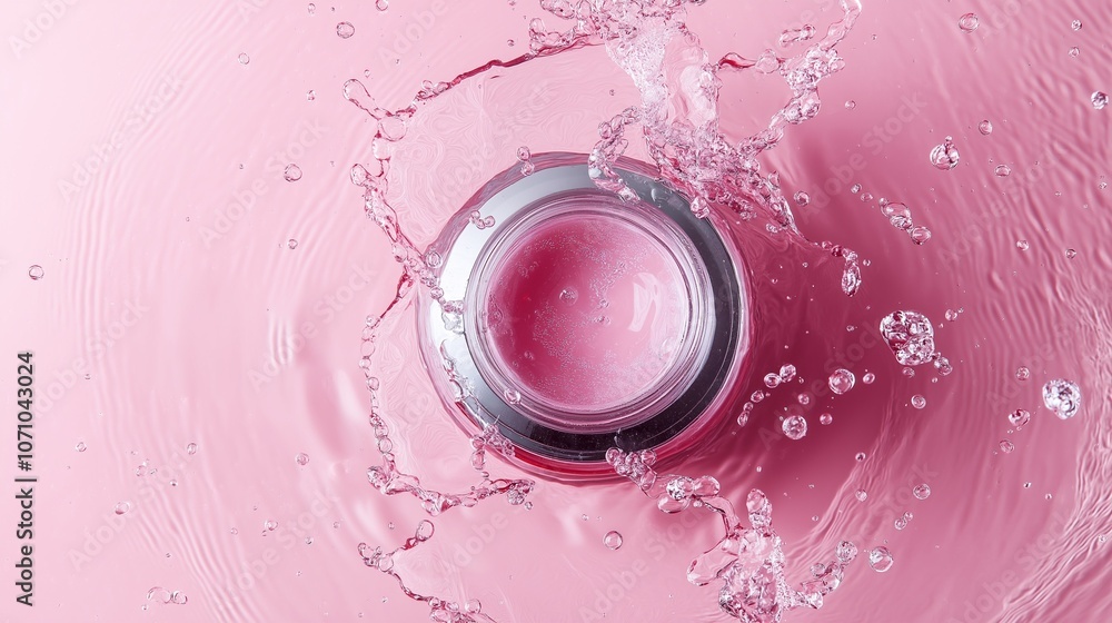 cream jar cosmetic smear in water cream jar cosmetic smear in water