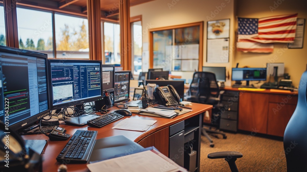 operational data on computer monitors, work in the control room at a thermoelectric coal-fired power station. operational data on computer monitors, work in the control room at a thermoelectric coal-fired power station.
