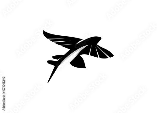 Awesome  Australia flying fish Logo Design Vector Silhoutte