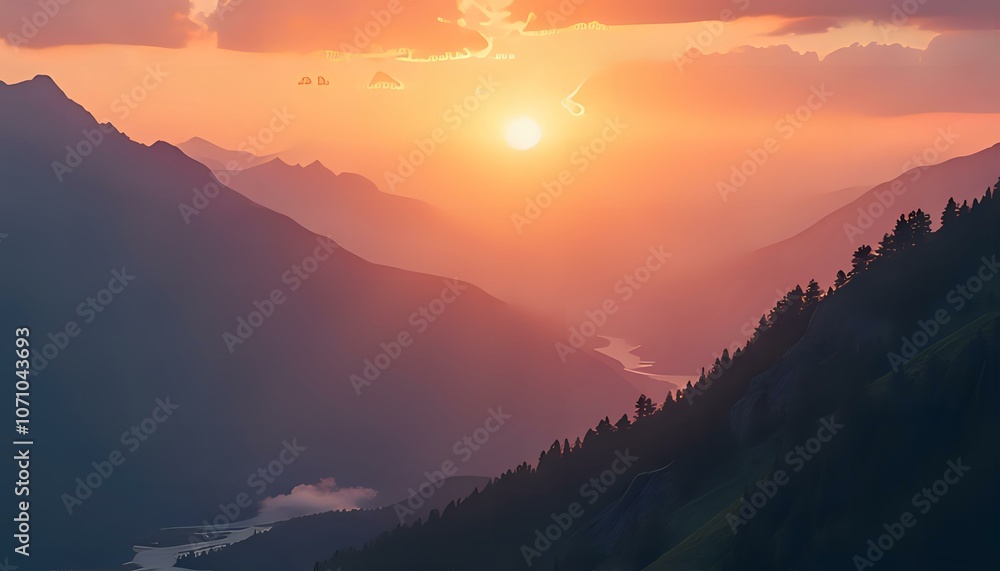 Obraz premium Sunrise Majesty Over Snow-Capped Peaks