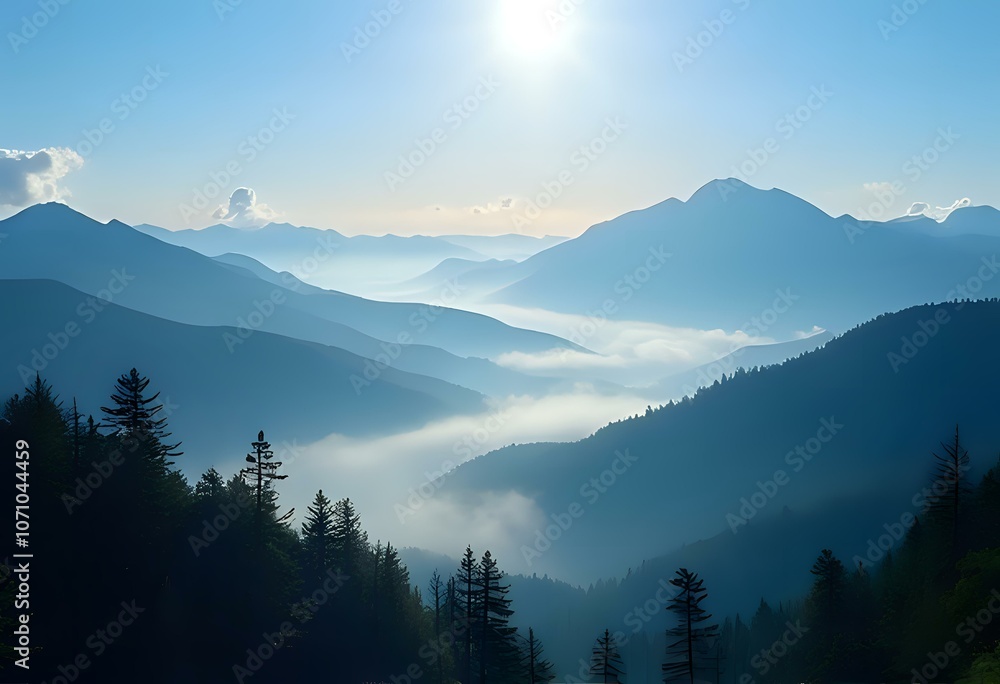 Obraz premium Serene Mountain Majesty at Sunrise