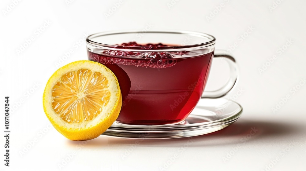 A Cup of Red Tea with a Slice of Lemon A Cup of Red Tea with a Slice of Lemon