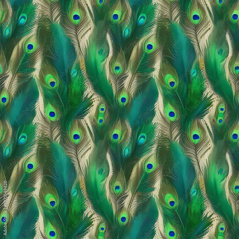 Fototapeta premium Discover the vibrant beauty of peacock feather patterns for unique home decor inspiration