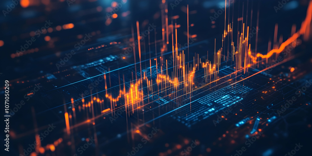 Slanted rising lines on a graph representing consistent market growth. 4k image Slanted rising lines on a graph representing consistent market growth. 4k image