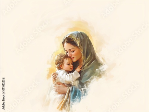 Religious picture of Madonna and Child