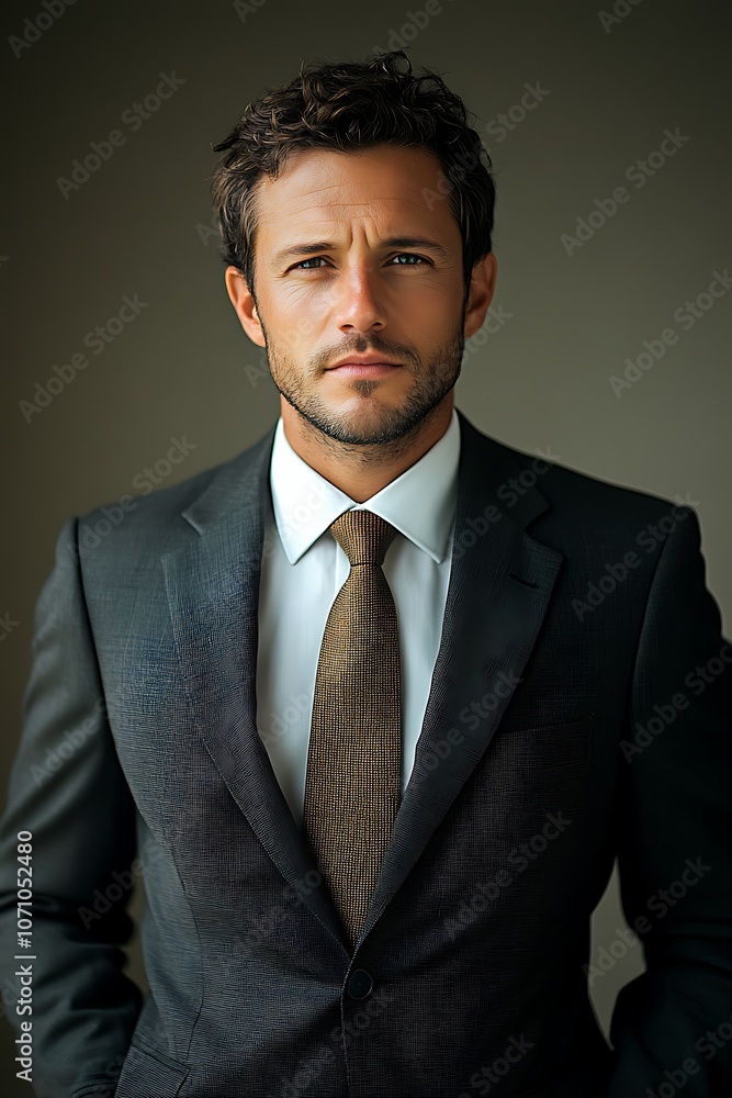 Handsome confident businessman wearing suit