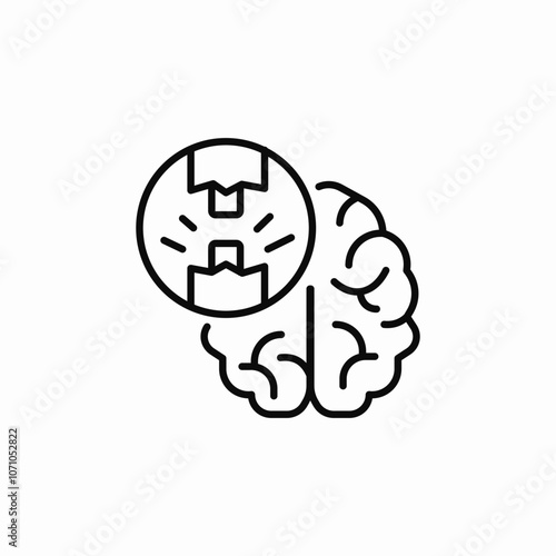 torn ligaments brain icon sign vector