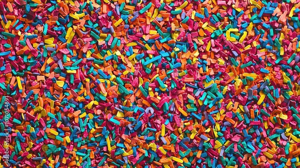 A colorful abstract background with a close-up view of a dense collection of small, irregularly shaped objects. A colorful abstract background with a close-up view of a dense collection of small, irregularly shaped objects.