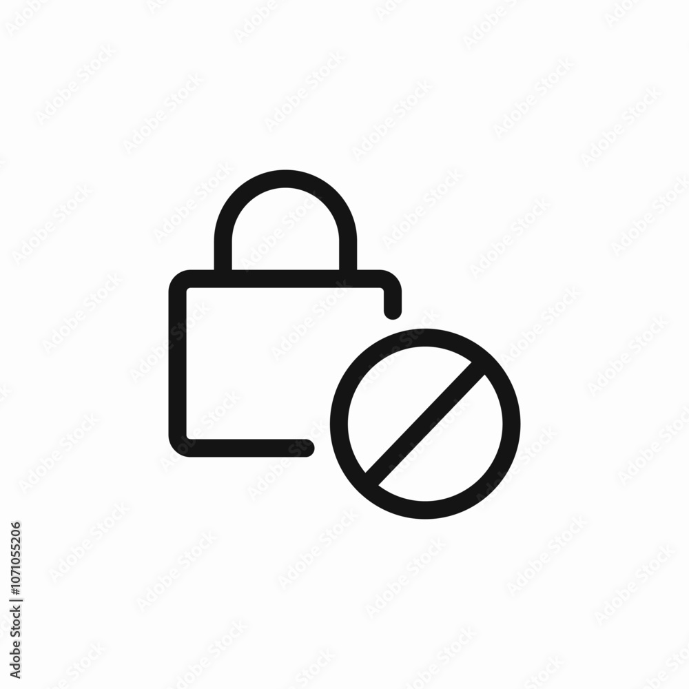 lock do not available icon sign vector lock do not available icon sign vector