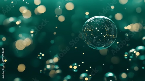 Wallpaper Mural Colorful abstract bubble background with soft reflections, iridescent shimmering spheres. Torontodigital.ca