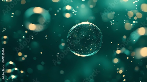 Wallpaper Mural Colorful abstract bubble background with soft reflections, iridescent shimmering spheres. Torontodigital.ca