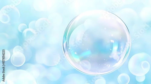 Wallpaper Mural Multicolored bubbles floating against a blurred backdrop, radiating soft pastel tones with bright highlights, suitable for whimsical backgrounds and artistic compositions Torontodigital.ca