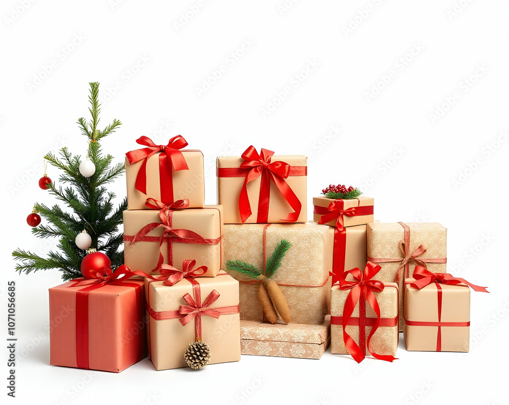 12 Christmas gift boxes on a white background 12 Christmas gift boxes on a white background