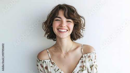 Cheerful Young Woman with Warm Smile