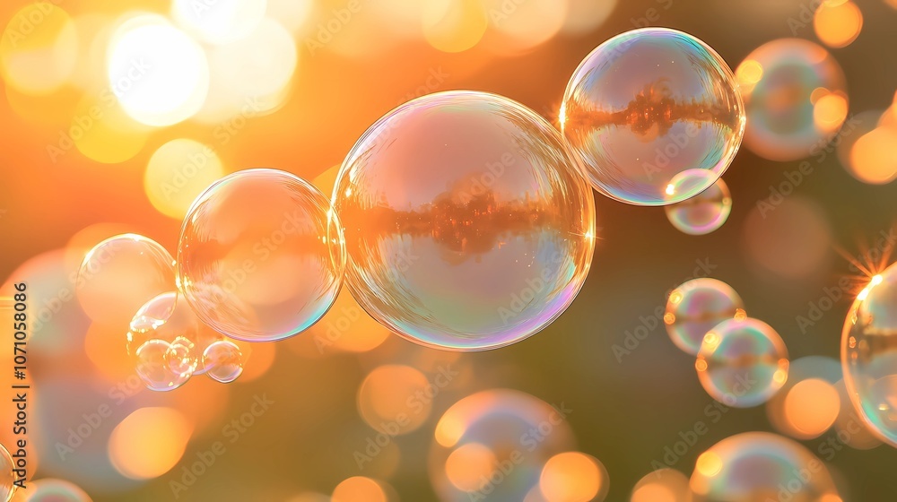 Abstract bubble-filled background with rainbow colors refracting through transparent orbs, forming a complex and visually striking pattern of light and reflections Abstract bubble-filled background with rainbow colors refracting through transparent orbs, forming a complex and visually striking pattern of light and reflections