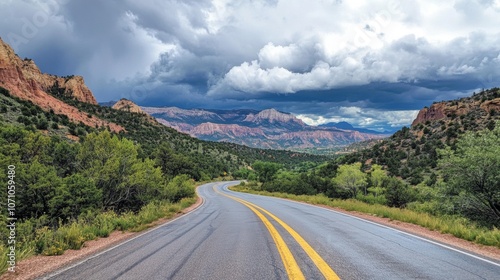 route in the middle of mountains