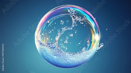 Wallpaper Mural Bubbles catching natural light with a radiant glow, arranged abstractly for a subtle, ethereal effect on a textured, airy background Torontodigital.ca