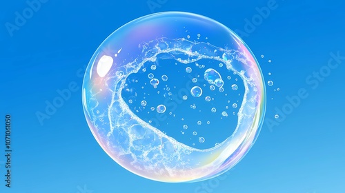 Wallpaper Mural Bubbles catching natural light with a radiant glow, arranged abstractly for a subtle, ethereal effect on a textured, airy background Torontodigital.ca