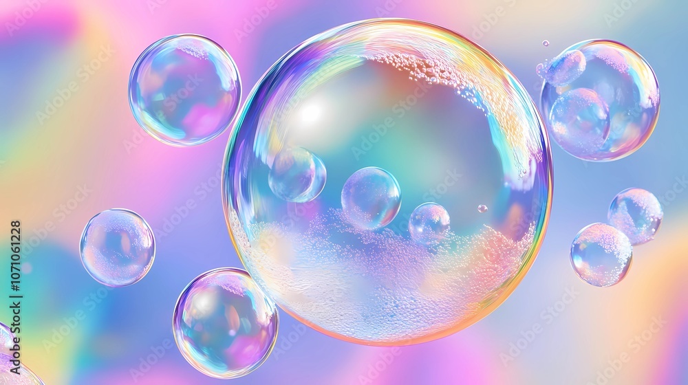 Bubbles catching natural light with a radiant glow, arranged abstractly for a subtle, ethereal effect on a textured, airy background Bubbles catching natural light with a radiant glow, arranged abstractly for a subtle, ethereal effect on a textured, airy background