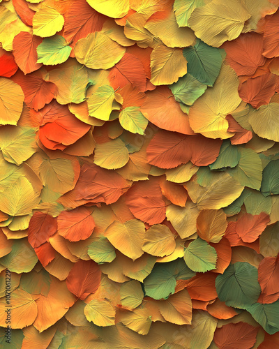 Wallpaper Mural A close-up view of vibrant fall leaves scattered on the ground, showcasing the beauty of nature's seasonal change Torontodigital.ca