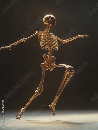 Awe-Inspiring Dynamic Human Skeleton in Motion Showcasing the Majesty of Anatomy