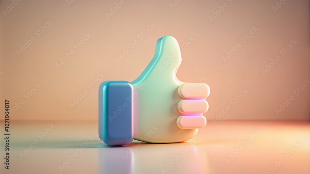 Minimalist 3D Thumbs Up Icon Illustration for App Design in Pastel Colors - Perfect for UI/UX Projects and Modern Digital Interfaces Minimalist 3D Thumbs Up Icon Illustration for App Design in Pastel Colors - Perfect for UI/UX Projects and Modern Digital Interfaces
