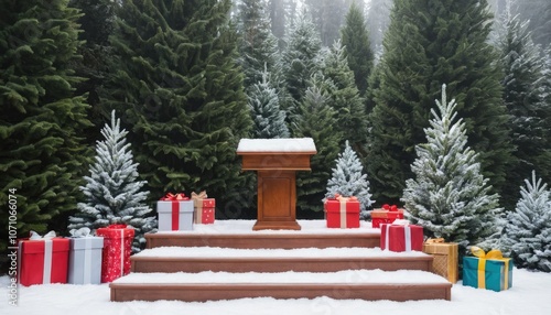 Wallpaper Mural Christmas Tree Farm with Gifts Torontodigital.ca