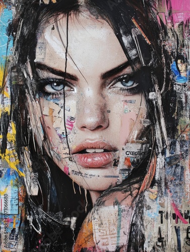 Rebellion and Resilience: A Grunge-Inspired Collage of Distressed Texture and Emotion
