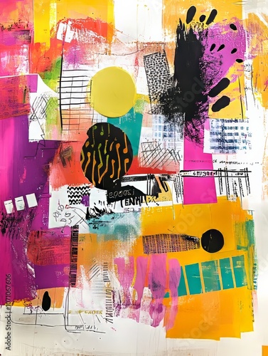 Joyful Explosion of Color: Celebrating Vibrancy and Nostalgia in Artistic Expression