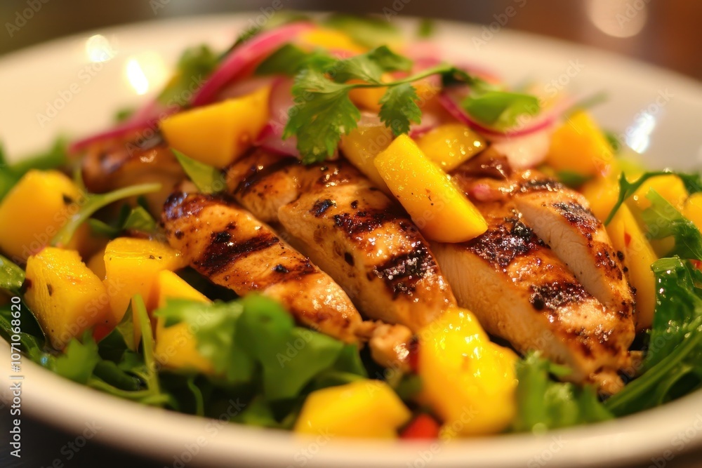 Asian style sweet and sour chicken mango salad Asian style sweet and sour chicken mango salad
