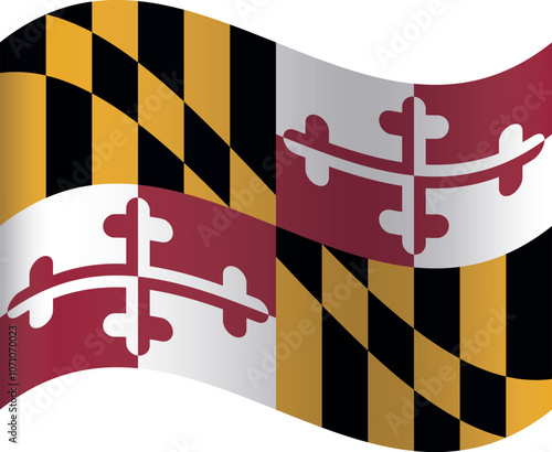 Waving flag of the United States of America federal state of MARYLAND