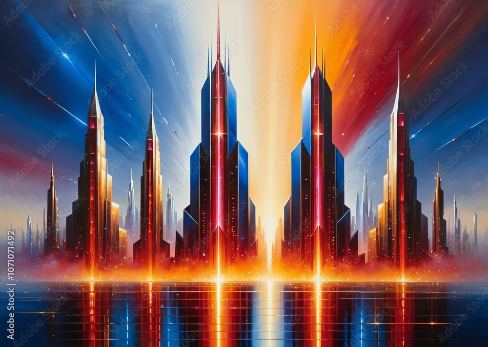Fototapeta premium Mystical Metropolis at Dusk
