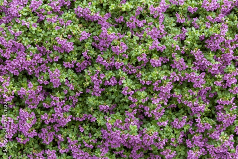 Close up macro shot of aromatic creeping thyme in the field on a sunny day a lovely food and medicinal plant Close up macro shot of aromatic creeping thyme in the field on a sunny day a lovely food and medicinal plant