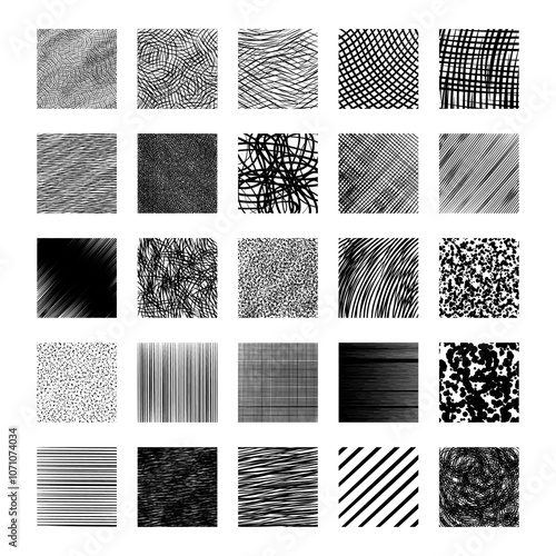 Hatching and cross hatching vector brush collection.