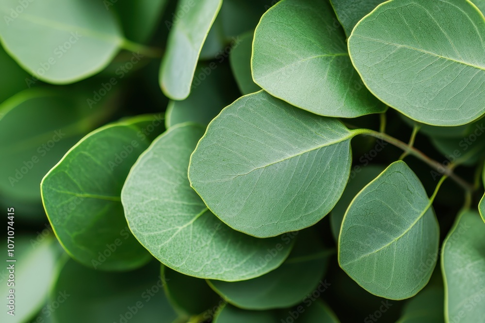 Obraz premium Eucalyptus oil produced by distillation vibrant green serves as a natural remedy for flu asthma inflammation and pain relief