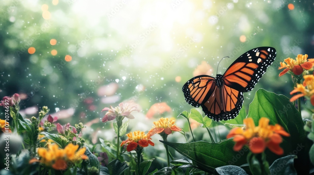 Monarch Butterfly in a Garden Monarch Butterfly in a Garden
