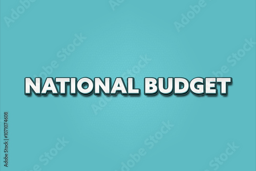 National Budget. A Illustration with white text isolated on light green background.