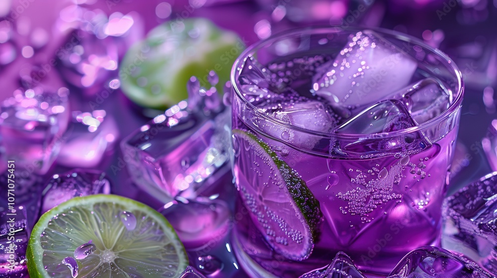 Purple Drink with Ice and Lime Wedge Purple Drink with Ice and Lime Wedge