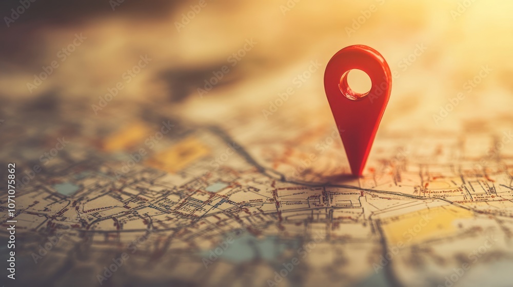 Red Pin on a Map Red Pin on a Map