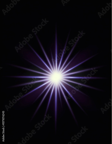 Purple Starburst on Black Background