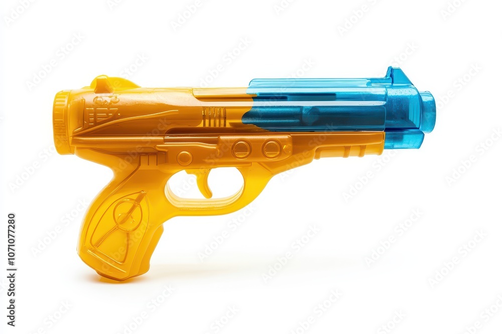 Isolated plastic water shooter on a white backdrop Isolated plastic water shooter on a white backdrop